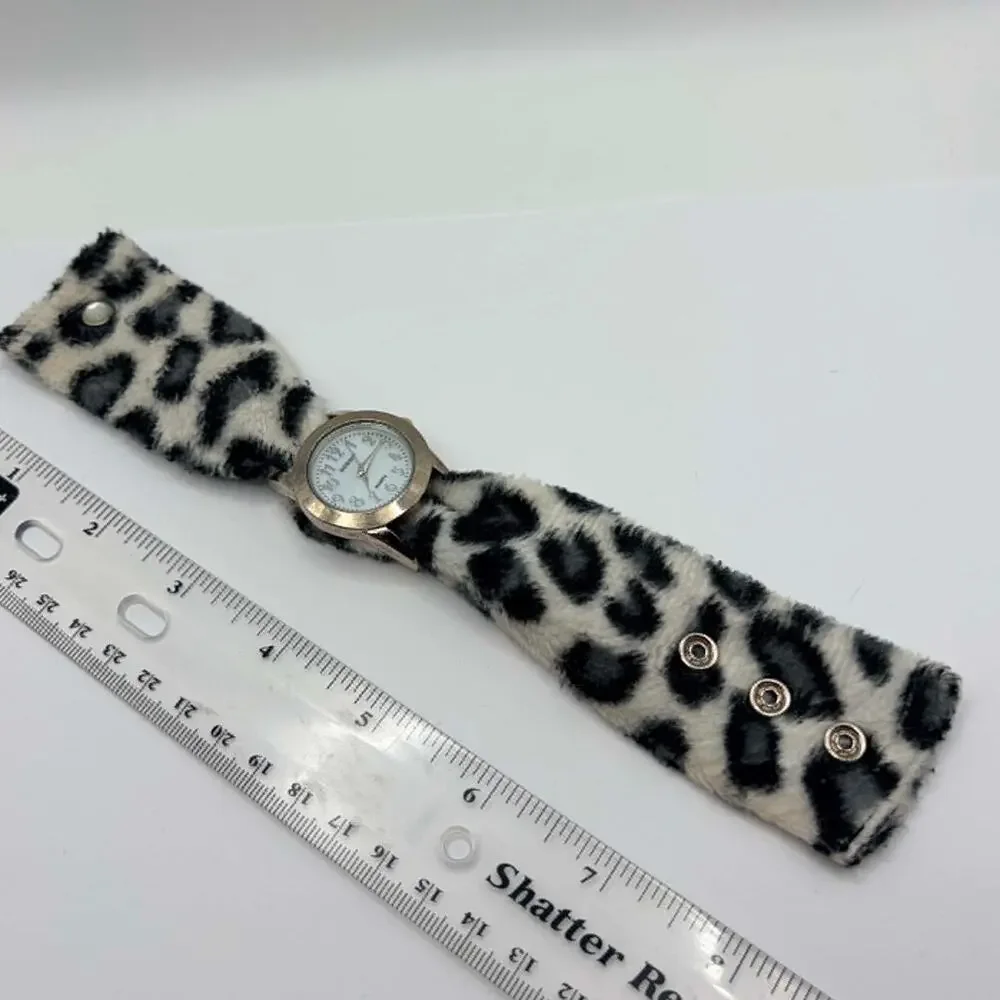 Silver & White Leopard Gossip Watch